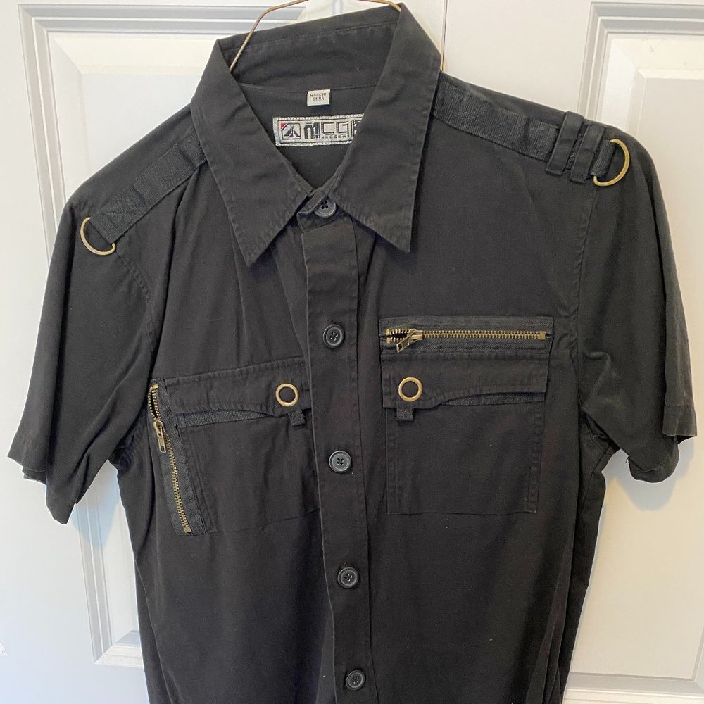 Macgear Button Down Top Goth Raver Skater